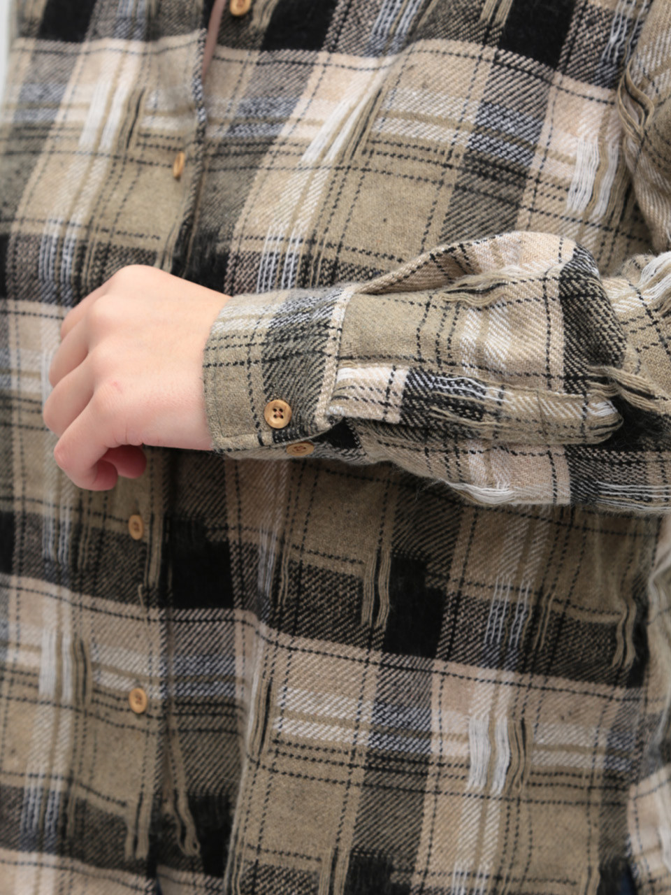 Сорочка жіноча в клітинку тепла зелена 10510-2