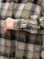 Сорочка жіноча в клітинку тепла зелена 10510-2