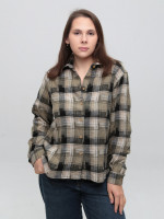 Сорочка жіноча в клітинку тепла зелена 10510-2