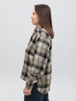 Сорочка жіноча в клітинку тепла зелена 10510-2