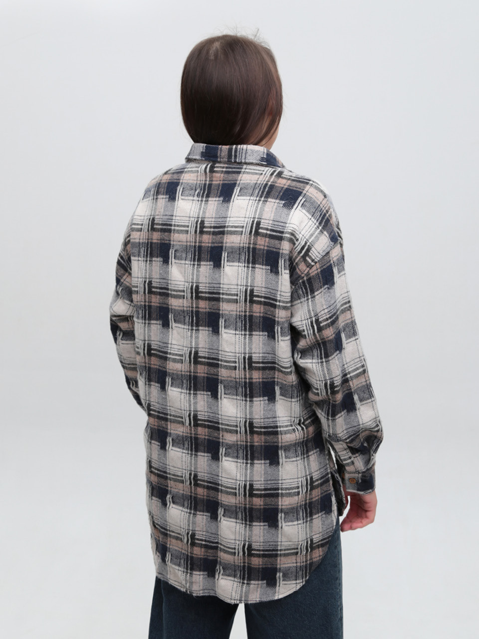 Сорочка жіноча тепла синя подовжена 10510-1