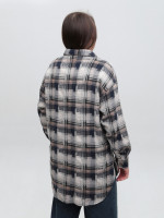 Сорочка жіноча тепла синя подовжена 10510-1