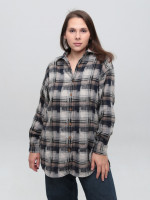 Сорочка жіноча тепла синя подовжена 10510-1