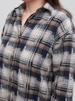 Сорочка жіноча тепла синя подовжена 10510-1