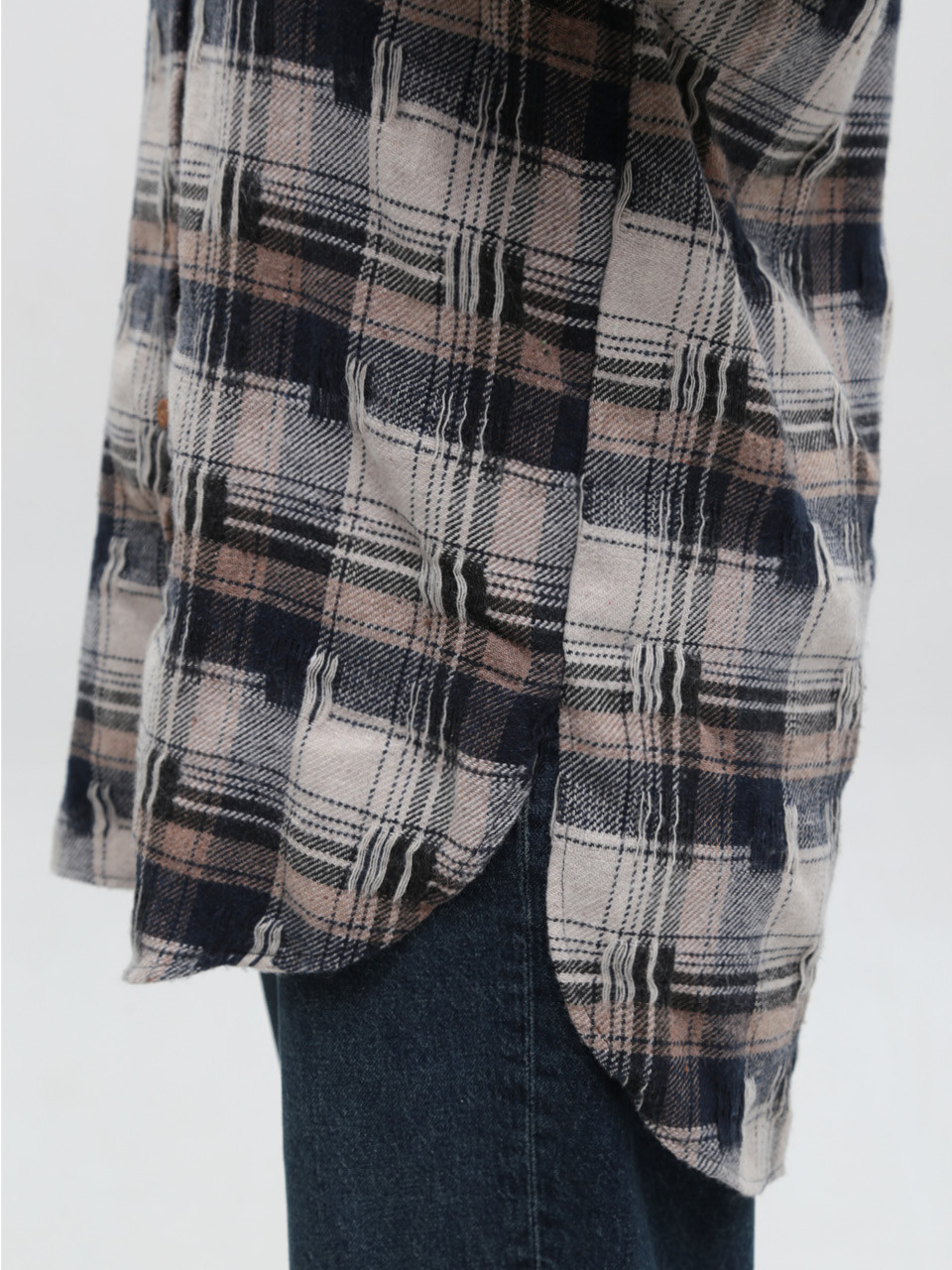 Сорочка жіноча тепла синя подовжена 10510-1