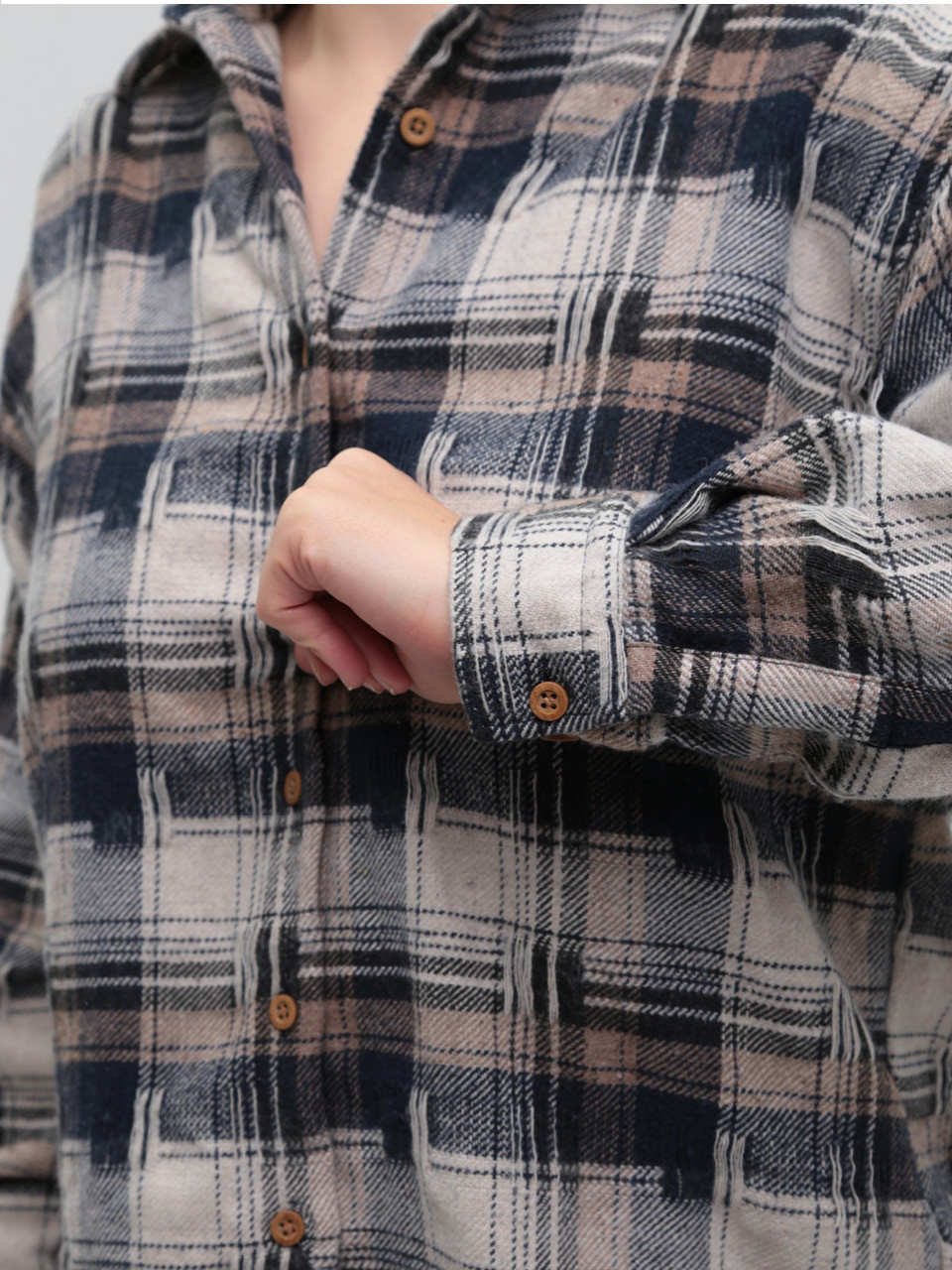 Сорочка жіноча тепла синя подовжена 10510-1