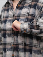 Сорочка жіноча тепла синя подовжена 10510-1