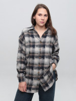 Сорочка жіноча тепла синя подовжена 10510-1