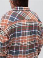 Сорочка жіноча в клітку тепла оранжева широка 10515-1