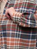 Сорочка жіноча в клітку тепла оранжева широка 10515-1