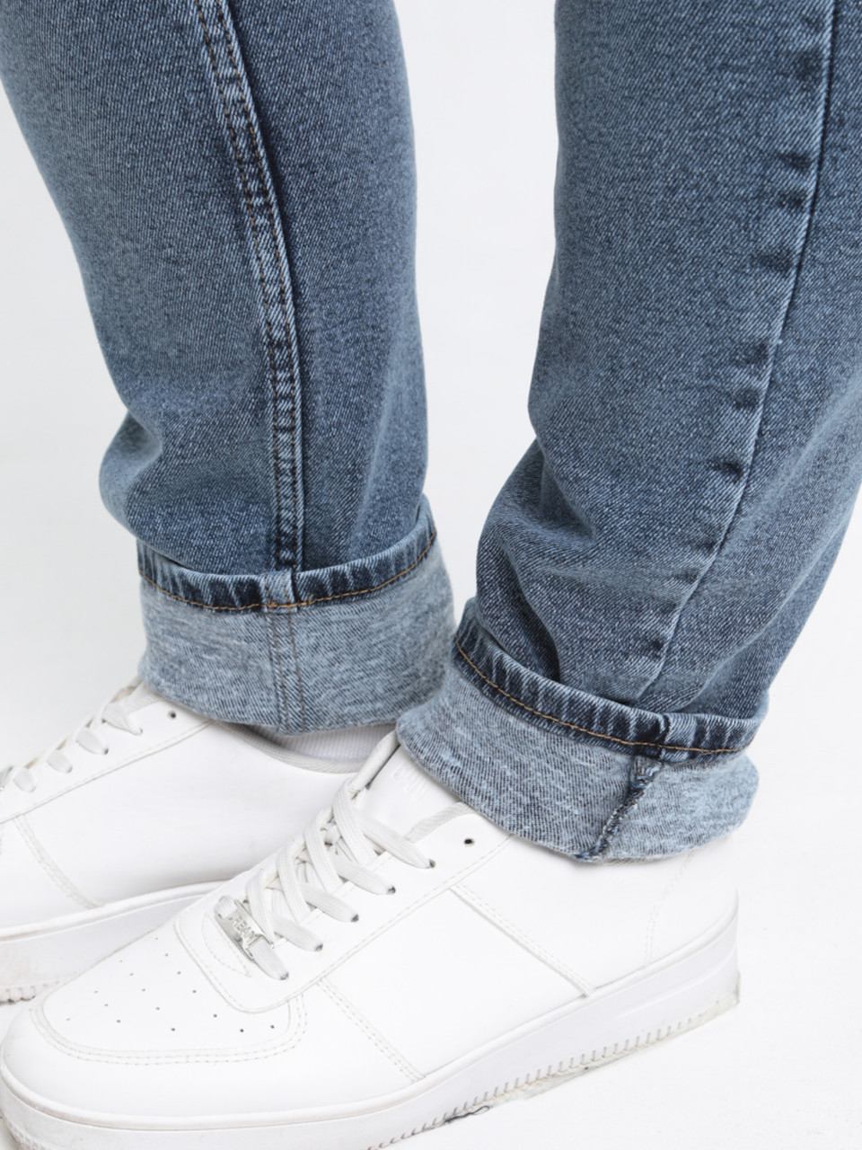 Джинсы женские утепленные на флисе синие слим 1045-4682