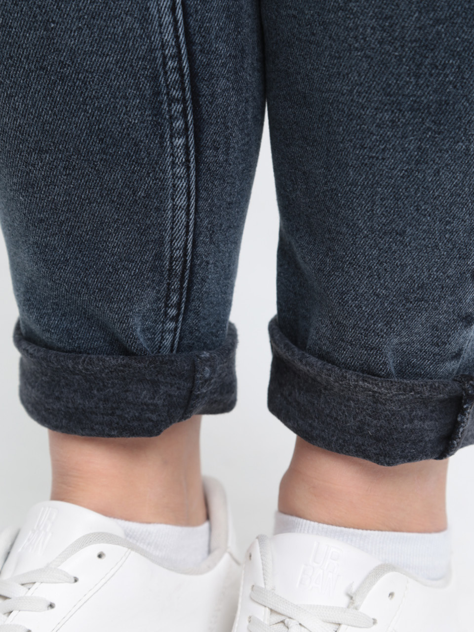 Джинсы женские утепленные на флисе синие зауженные 3038-5085