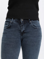 Джинсы женские утепленные на флисе синие зауженные 3038-5085