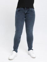 Джинсы женские утепленные на флисе синие зауженные 3038-5085