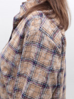 Сорочка жіноча бежева в клітку з варінням 173-5