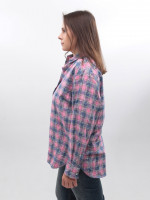 Сорочка жіноча рожева в клітку з варінням 173-6