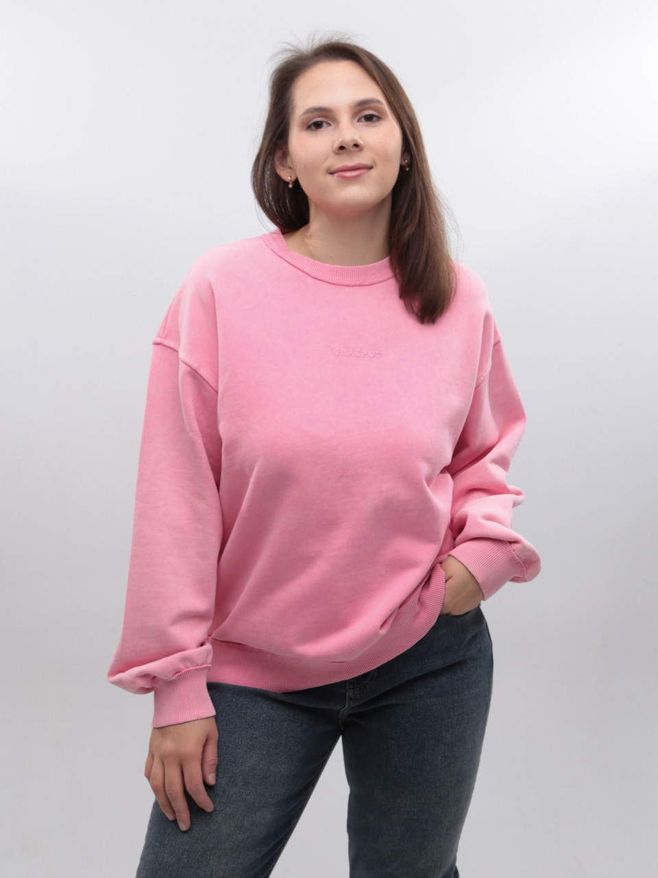 Світшот жіночий рожевий оверсайз 141-1