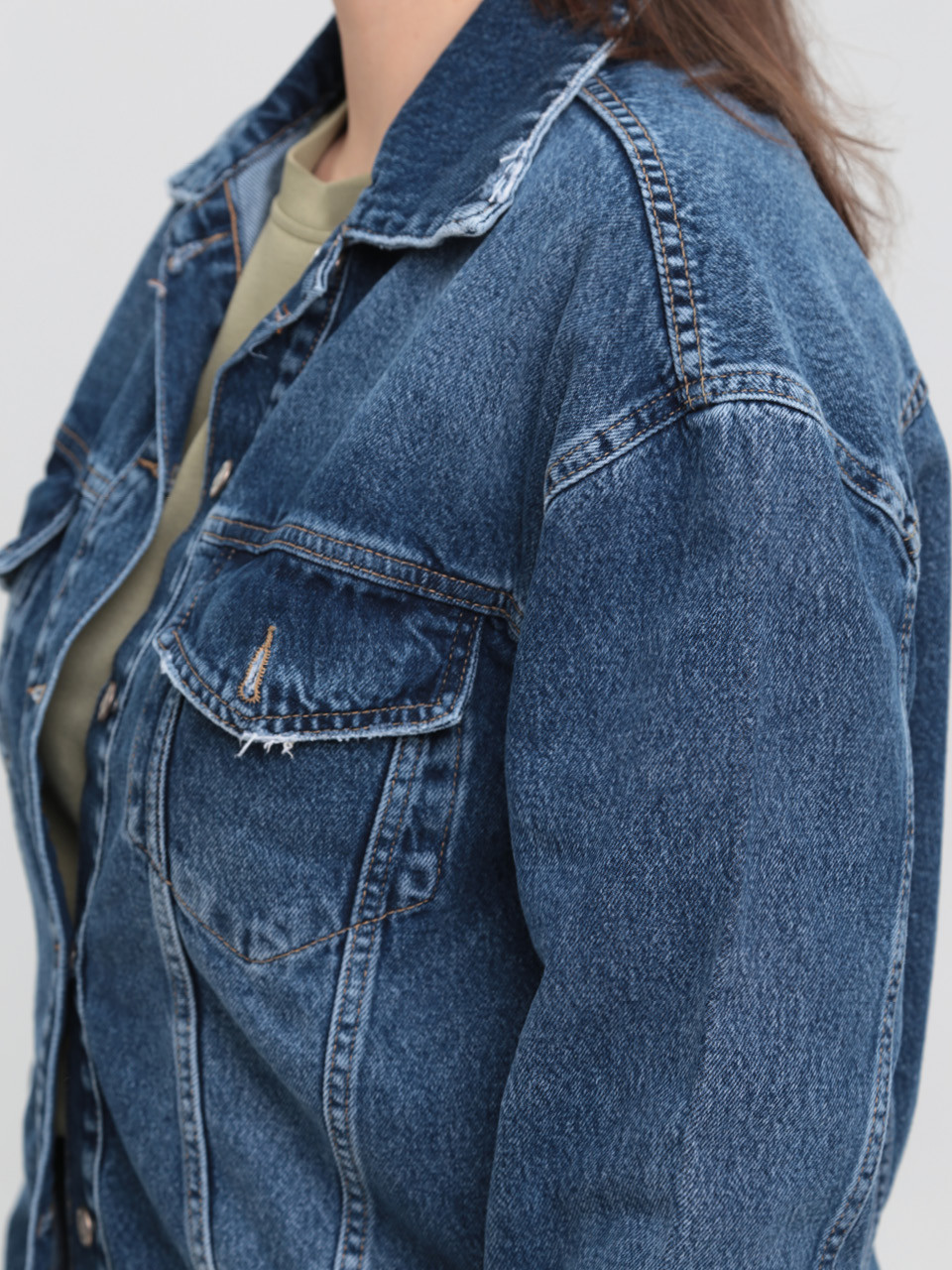 Куртка джинсовая женская синяя 6318