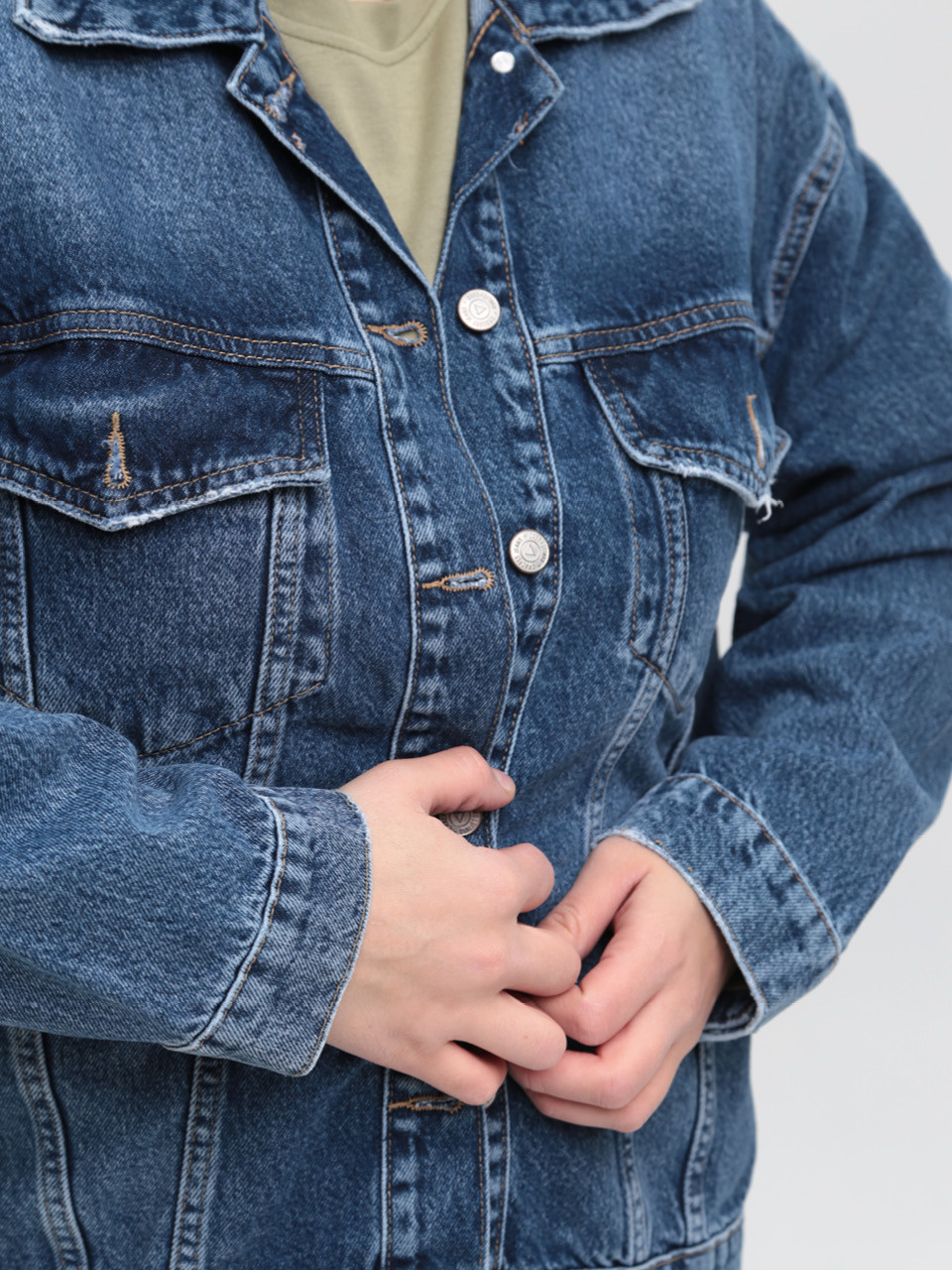 Куртка джинсовая женская синяя 6318