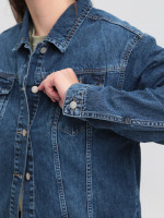 Куртка джинсовая женская синяя свободная  6292