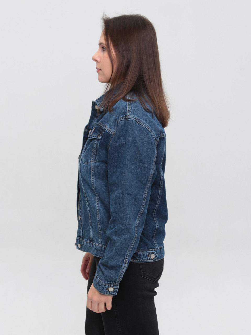 Куртка джинсовая женская синяя свободная  6292