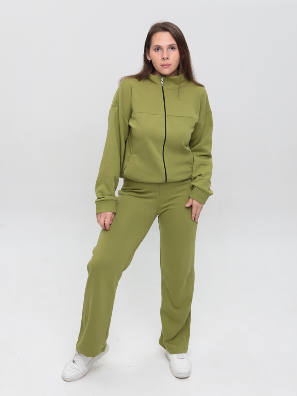 Костюм спортивний жіночий зелений тринитка 2189-2