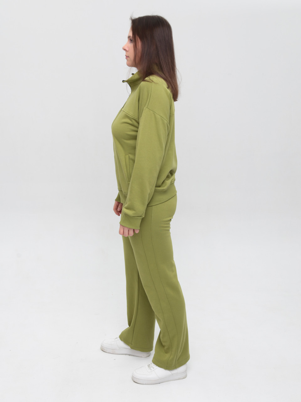 Костюм спортивний жіночий зелений тринитка 2189-2