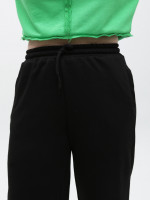 Штаны спортивный женский черные джоггеры на резинке 538-1