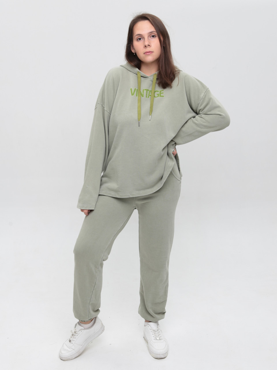 Костюм спортивний жіночий оливковий тринитка 2100-5-T