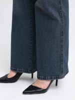 Джинсы женские темно-синие палаццо большие размеры 1695-B-4