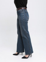 Джинсы женские темно-синие палаццо большие размеры 1695-B-4
