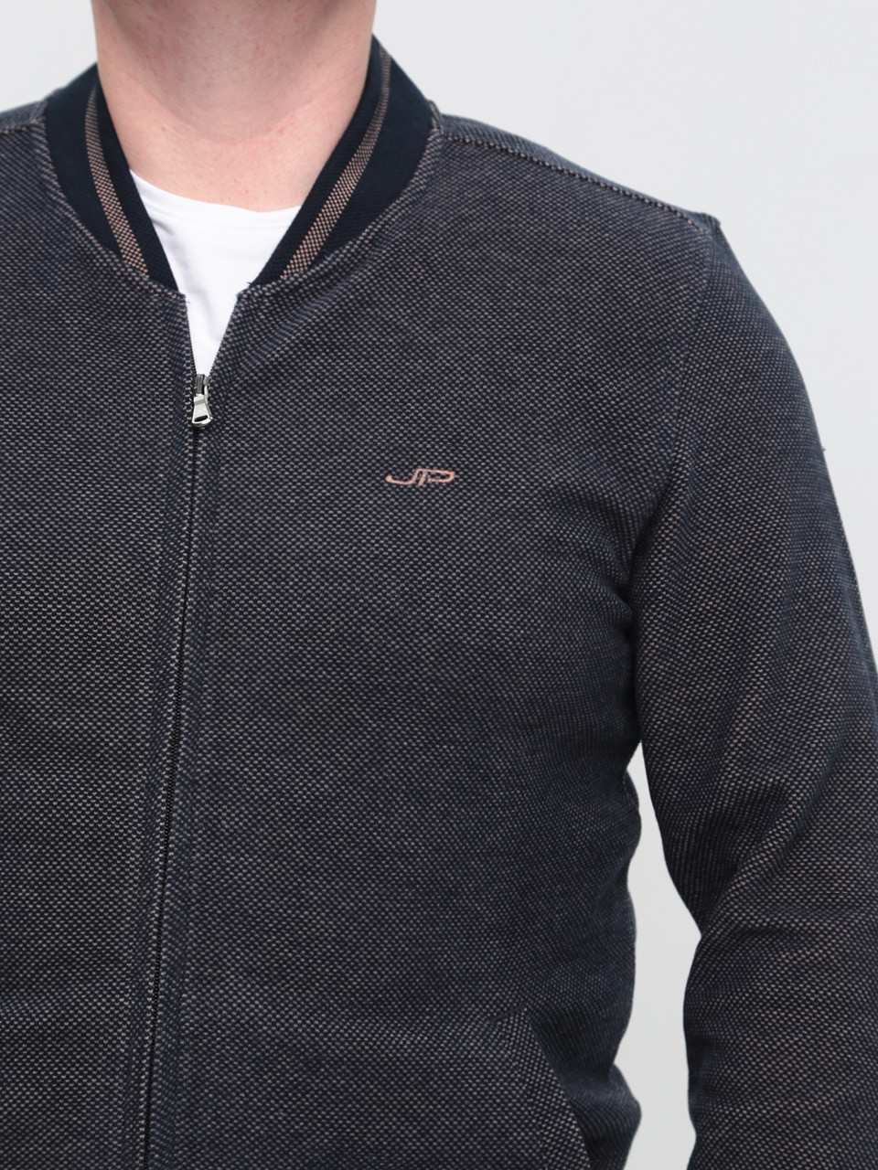Кофта чоловіча темно-синя на блискавці 5412-1
