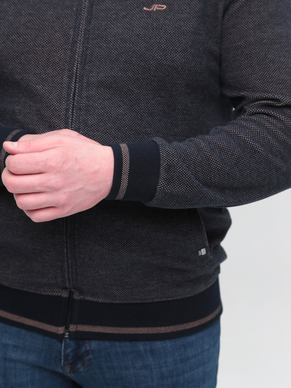 Кофта чоловіча темно-синя на блискавці 5412-1