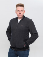 Кофта чоловіча темно-синя на блискавці великі розміри 5412-B-1