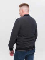 Кофта чоловіча темно-синя на блискавці великі розміри 5412-B-1