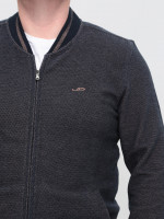 Кофта чоловіча темно-синя на блискавці великі розміри 5412-B-1