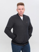 Кофта чоловіча темно-синя на блискавці великі розміри 5412-B-1