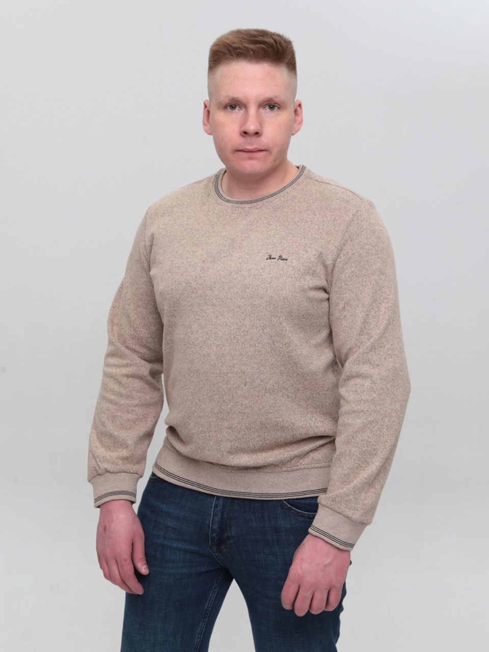 Джемпер чоловічий бежевий з манжетом 5414-3