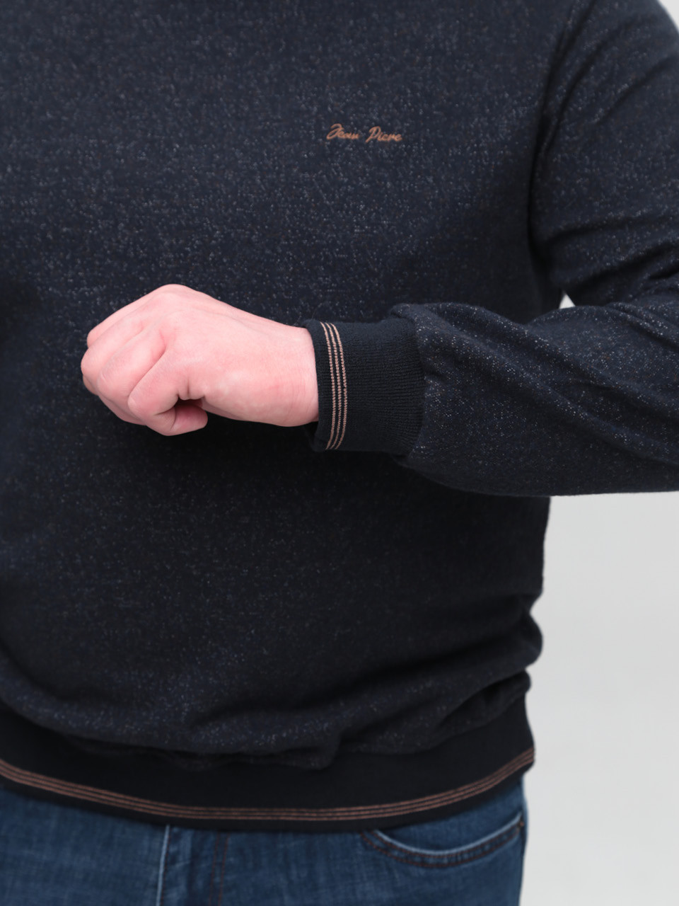 Джемпер чоловічий темно-синій із манжетом 5414-1