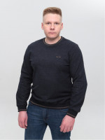 Джемпер чоловічий темно-синій із манжетом великі розміри 5414-B-1
