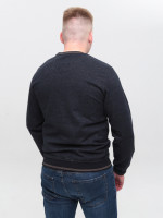 Джемпер чоловічий темно-синій із манжетом великі розміри 5414-B-1