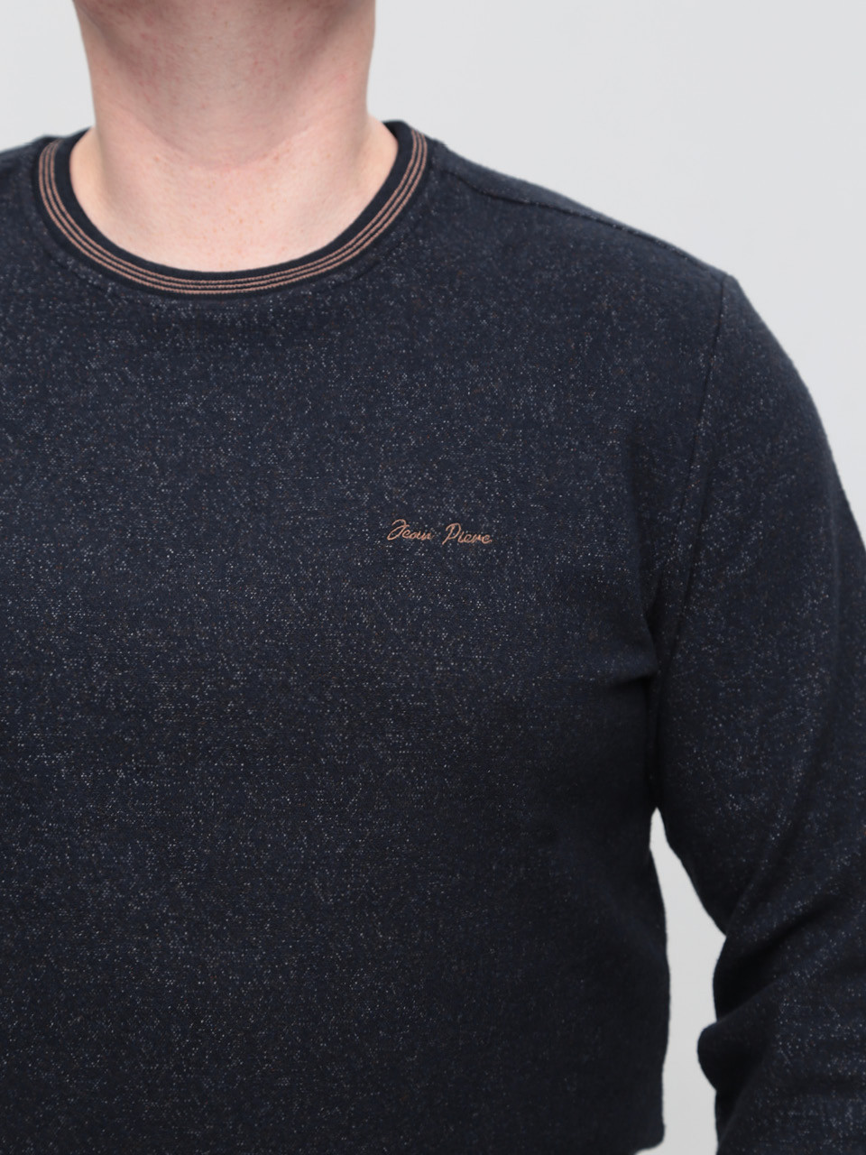 Джемпер чоловічий темно-синій із манжетом великі розміри 5414-B-1