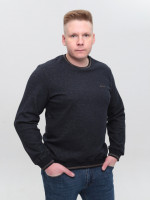 Джемпер чоловічий темно-синій із манжетом великі розміри 5414-B-1