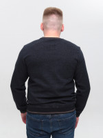 Джемпер чоловічий темно-синій із манжетом великі розміри 5414-B-1
