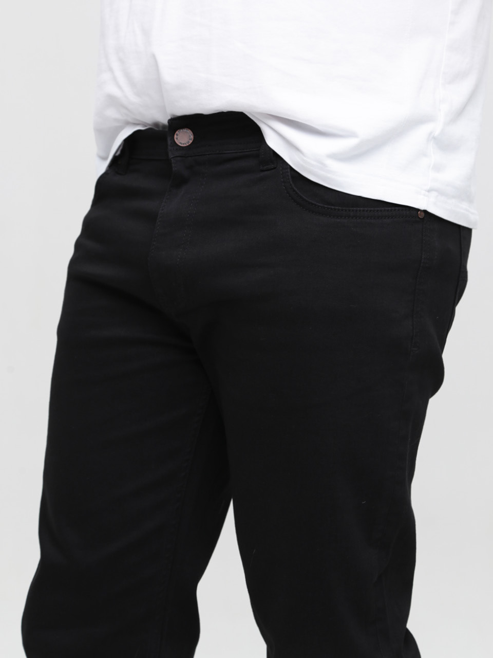Джинсы мужские прямые черные со стрейчем 5003-53