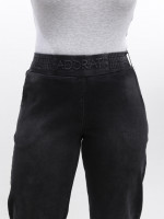 Джинсы женские черные бананы с резинкой на поясе 7829-2