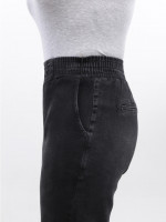 Джинсы женские черные бананы с резинкой на поясе 7829-2