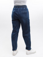 Джинси жіночі сині банани з гумкою на поясі великі розміри 7830-B-3