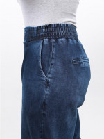 Джинси жіночі сині банани з гумкою на поясі великі розміри 7830-B-3