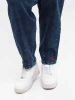 Джинси жіночі сині банани з гумкою на поясі великі розміри 7830-B-3